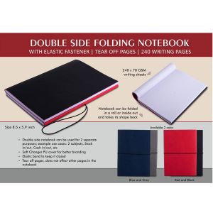 101-B115*Double side folding notebook with Elastic 