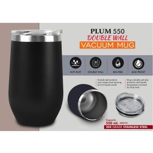 101-H271*Plum 550 Double wall Vacuum Mug 304 grade steel Capacity 550ml Approx