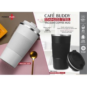 101-H274*Cafe Buddy Stainless Steel Vacuum coffee mug with Silicon Grip Premium Flip top locking cap Capacity 510ml approx