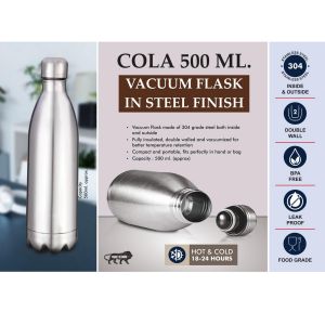 101-H308*Cola 500 ml Vacuum flask in Steel Finish 304 steel inside & outside 18 hours hot cold