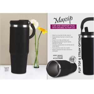 101-H330*MaxSip: Car And Desktop Vacuumized Mug With Double Action Lid