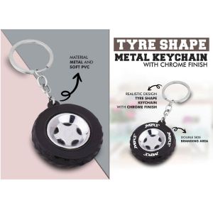 101-J127*Tyre Shape Keychain with Chrome finish