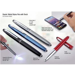 101-L135*Daniel Metal stylus pen with torch chrome finish