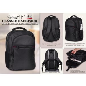 101-S60*Summit Lite: Classic Backpack With Spacious Construction & Maroon Highlights