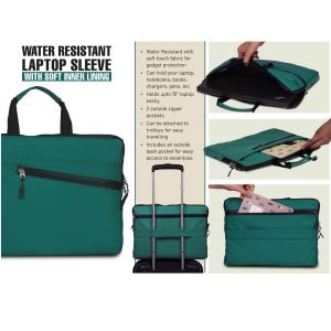 101-S61*Teal: Water Resistant Laptop Sleeve With Soft Inner Lining