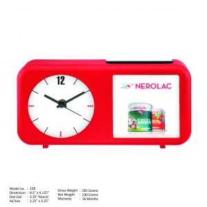 TABLE CLOCK CUM PEN STAND NEROLAC