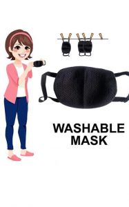 Black Washable Pollution Mask ( 2 Layer )